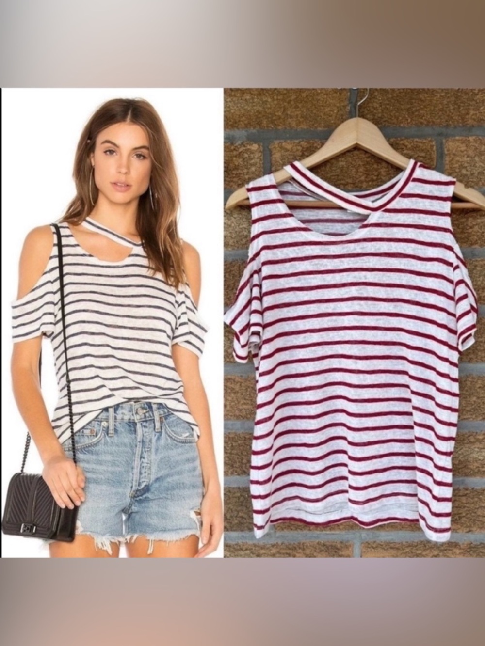 LNA Avalanche Top Stripped Ripped style Small Revolve Comfy Soft Cool Ribbed